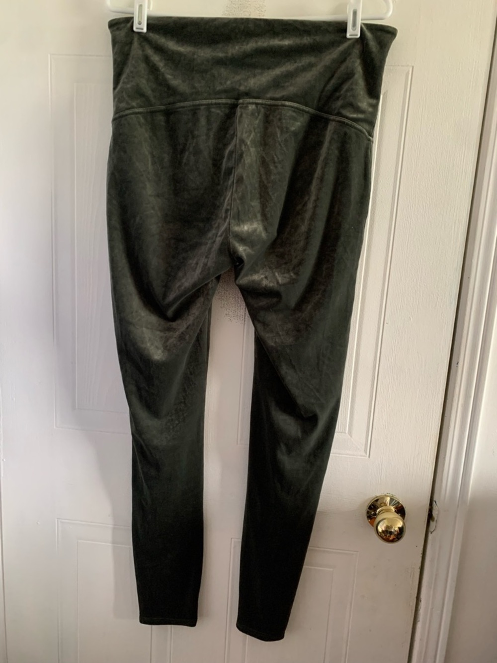 SPANX Green Velour Leggings Size XL - Picture 5 of 7
